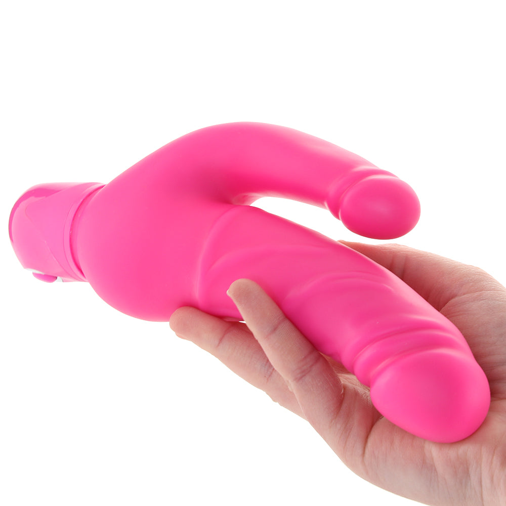 Bendie Stud Over & Under Vibe in Pink - Tophatter's Vibrator Deals Online Vibrators > Double Penetration - Tophatter Daily Deals