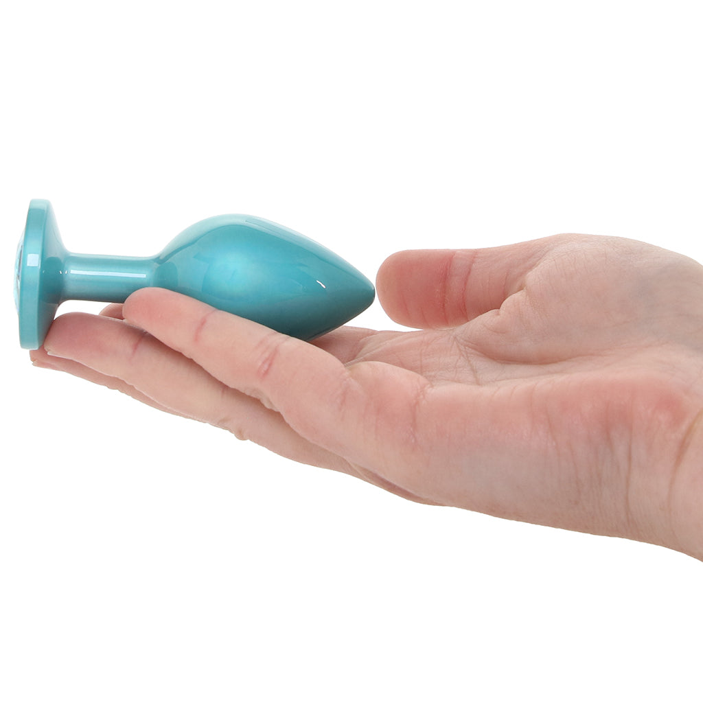 Rear Assets Medium Metal Butt Plug in Teal - Tophatter's Adult Sex Toys Online Anal Sex Toys > Butt Plugs - Tophatter Daily Deals