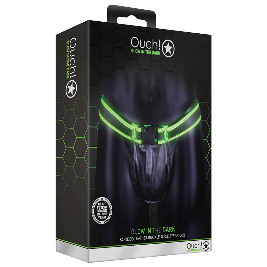 Ouch! Glow In The Dark Front Buckle Jock Strap /XL Bondage and Fetish > Men's Bondage Wear - Tophatter Daily Deals