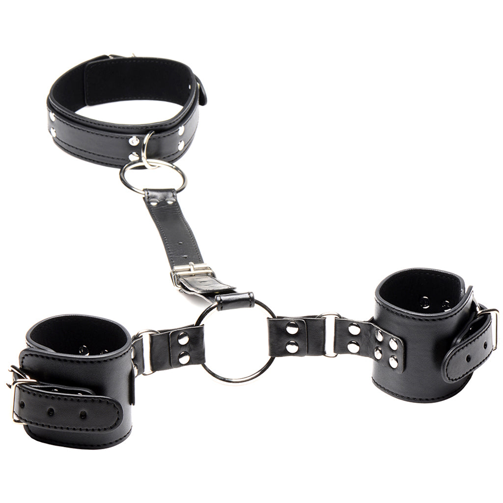 Strict Neck to Wrist Vegan Leather Restraints - Tophatter's Adult Products Bondage and Fetish > Restraints - Tophatter Daily Deals
