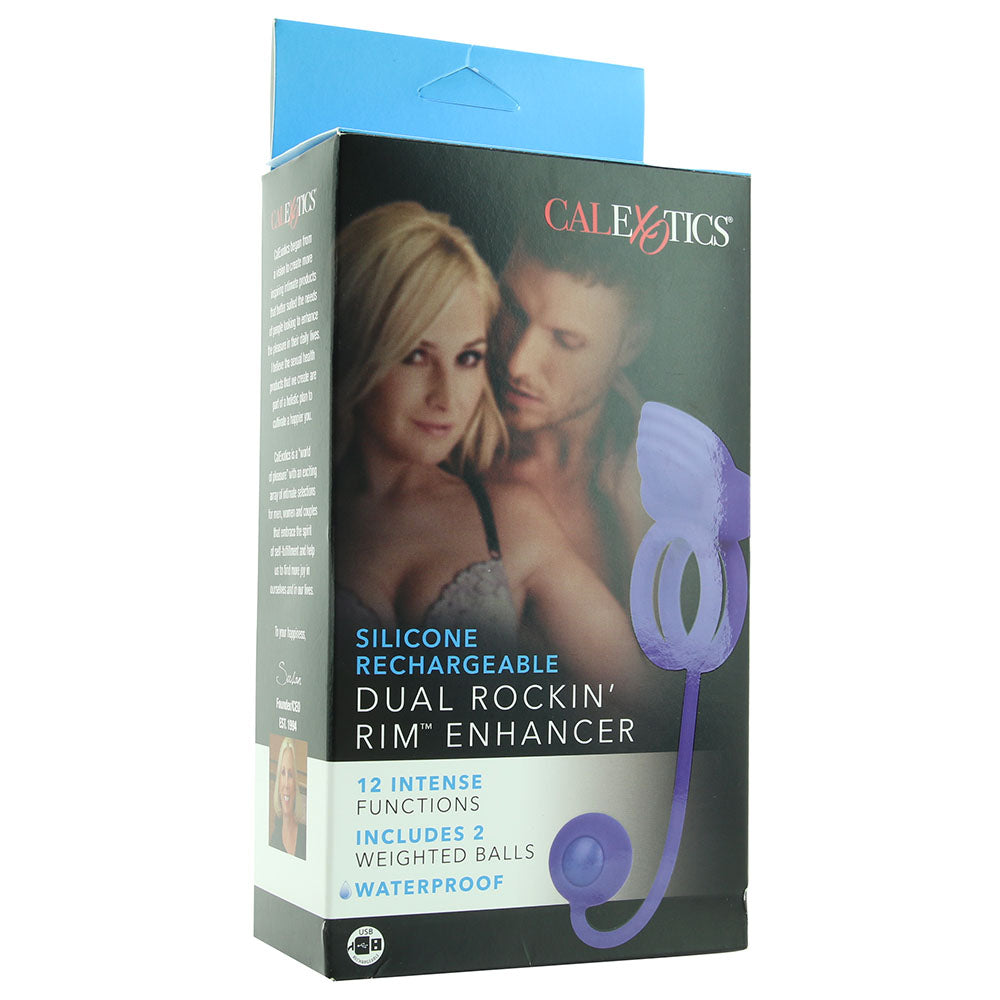 Dual Rockin' Rim Enhancer Cock Ring in Blue - Tophatter's Adult Sex Toys Online Cock Rings - Tophatter Daily Deals
