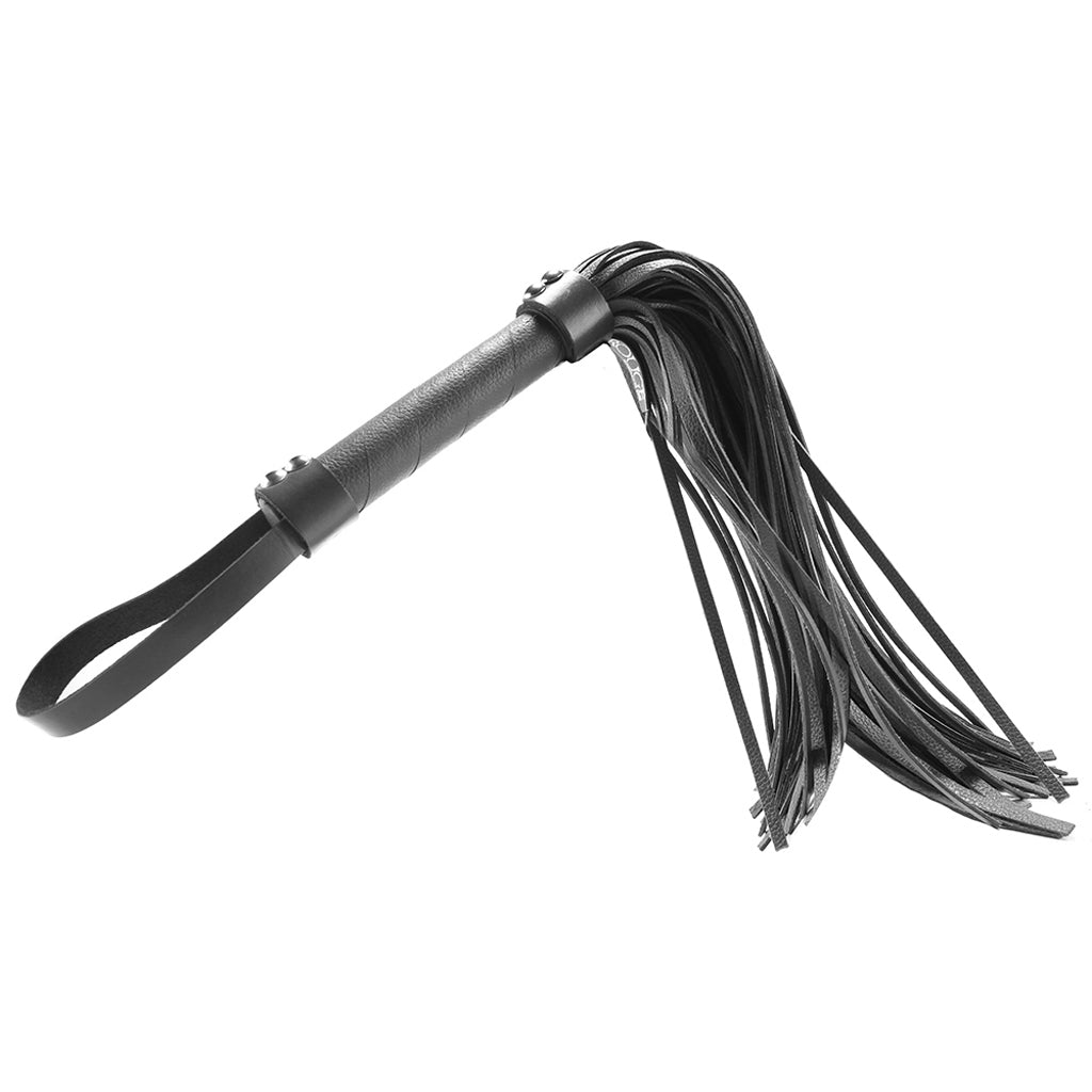Leather Flogger in Black - Tophatter's Adult Products Bondage and Fetish > Whips and Crops - Tophatter Daily Deals