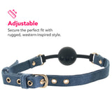 Ride 'Em Denim Ball Gag Bondage and Fetish > Ball Gags & Mouth Restraints - Tophatter Daily Deals