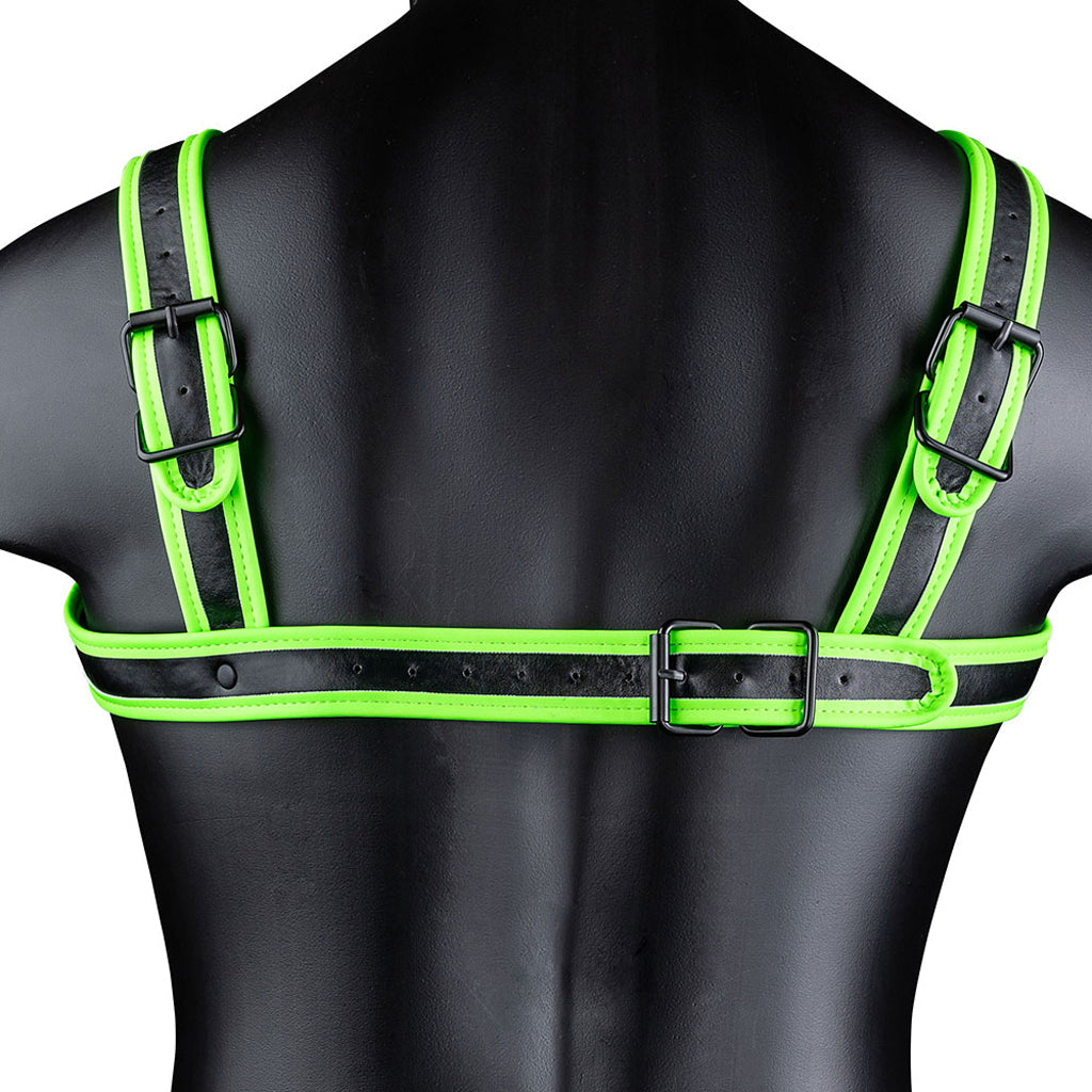 Ouch! Glow In The Dark Bulldog Buckle Harness /M Bondage and Fetish > Men's Bondage Wear - Tophatter Daily Deals