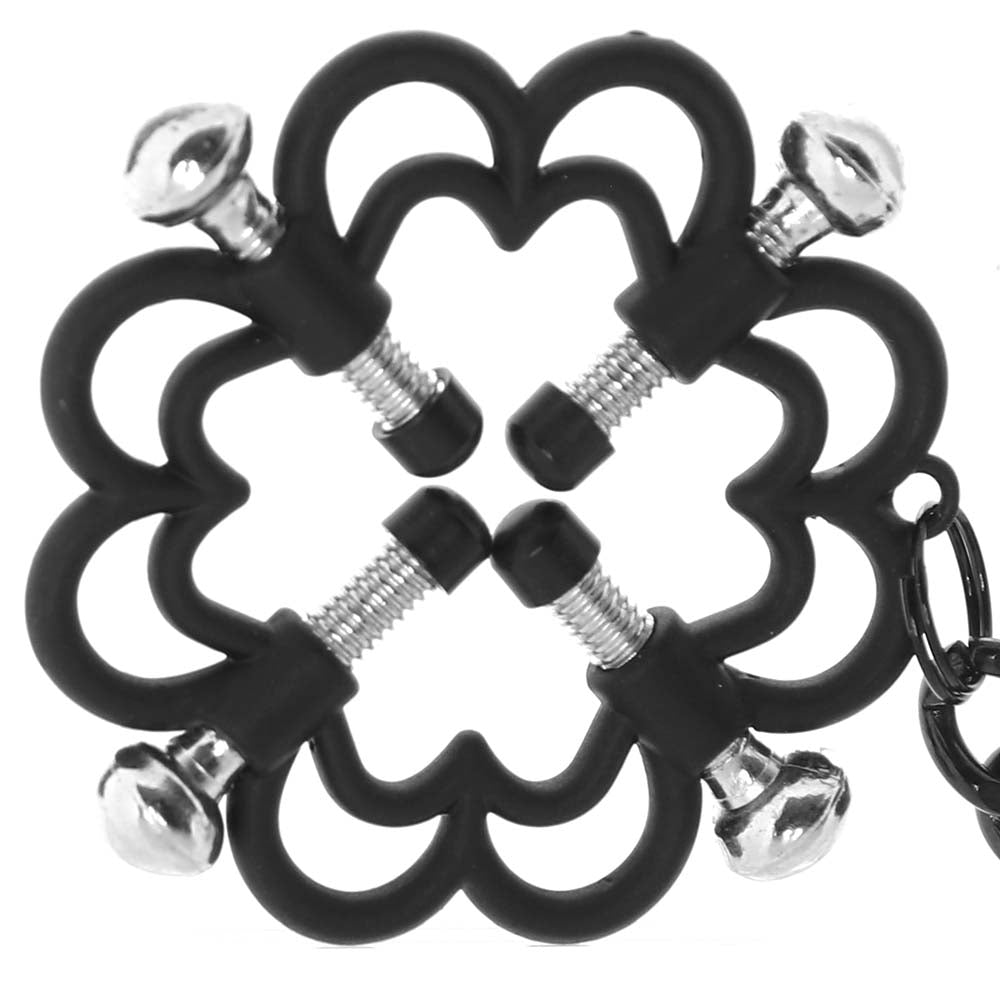 Nipple Grips 4-Point Weighted Nipple Press Clamps in Black - Tophatter's Adult Products Bondage and Fetish > Nipple Stimulators & Clamps - Tophatter Daily Deals