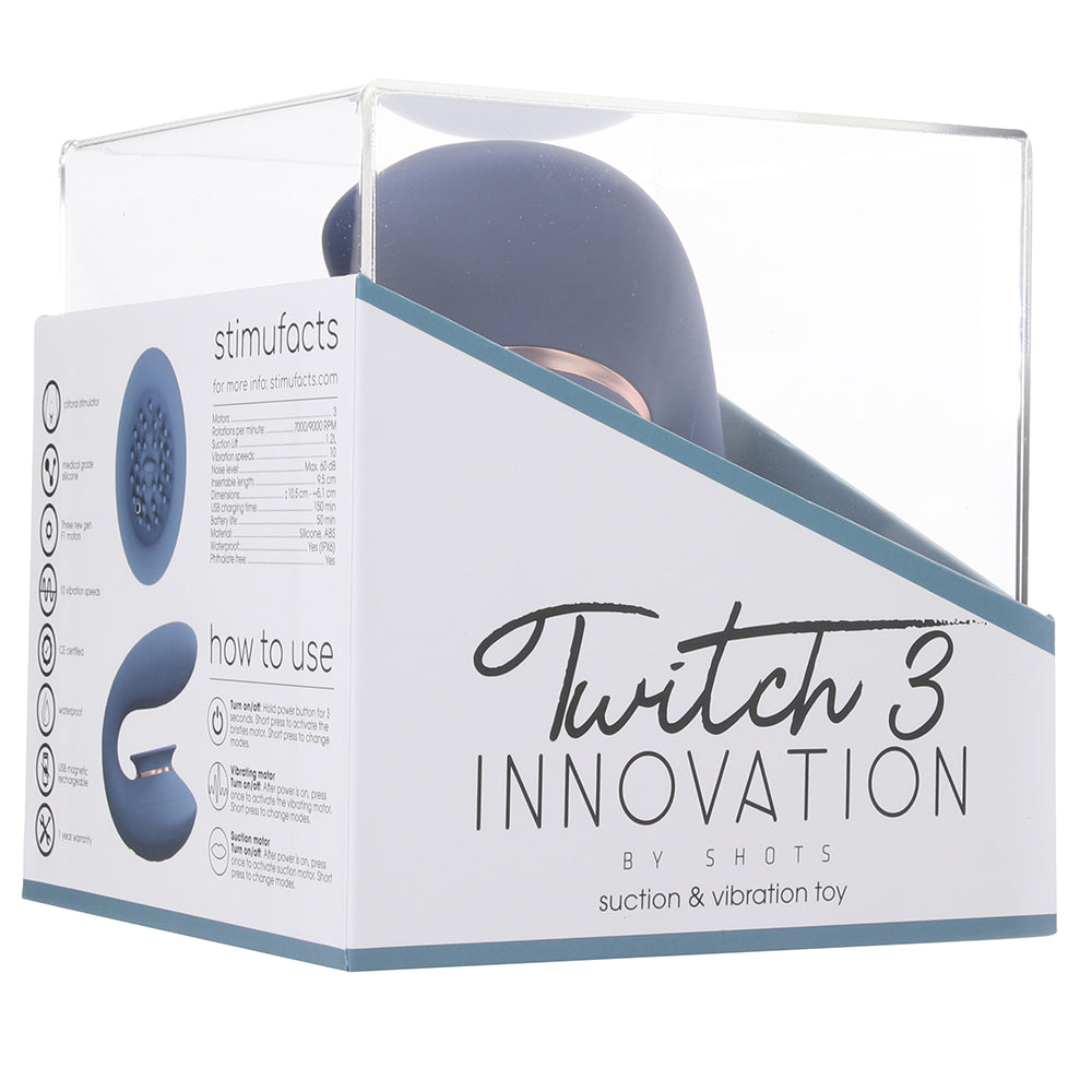 Twitch 3 Innovation G-Spot and Suction Vibe in Blue Vibrators > G-Spot Vibrators - Tophatter Daily Deals