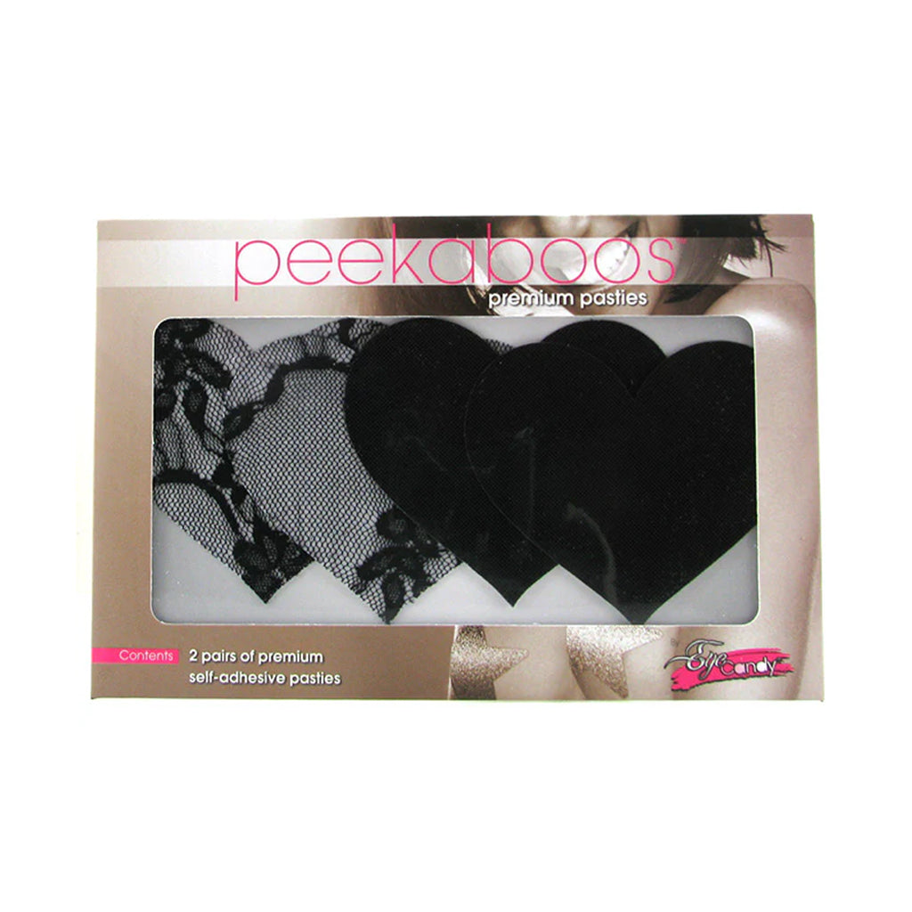 Peekaboos Satin & Lace Heart Pasties - Tophatter's Adult Products Lingerie > Accessories - Tophatter Daily Deals