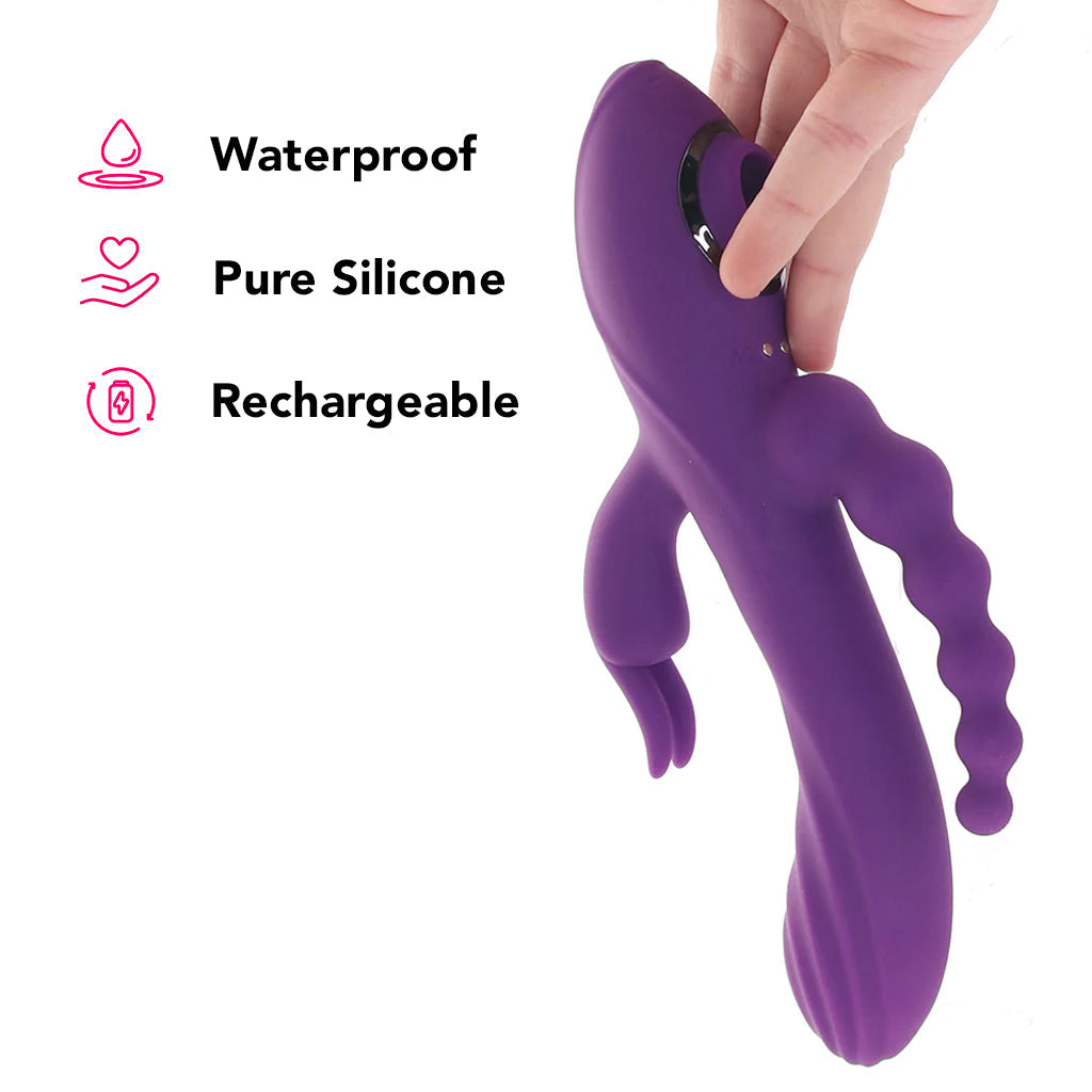 Fourgasm Triple Stimulator Sucking Rabbit Vibe Vibrators > Rabbit Vibrators - Tophatter Daily Deals