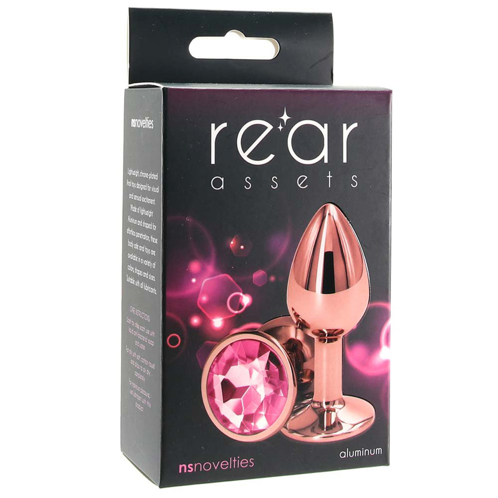Small Aluminum Plug with Pink Gem in Rose Gold - Tophatter's Adult Products Anal Sex Toys > Butt Plugs - Tophatter Daily Deals