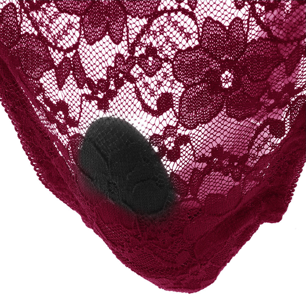 Remote Control Burgundy Lace Thong & Vibe Set XL Vibrators > Wearable & Panty Vibrators - Tophatter Daily Deals