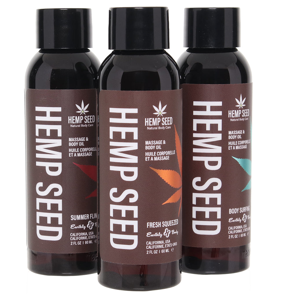Hemp Seed Massage Oil Gift Set in 3 x 2oz/60ml Lubes and Lotions > Erotic Massage Oils - Tophatter Daily Deals