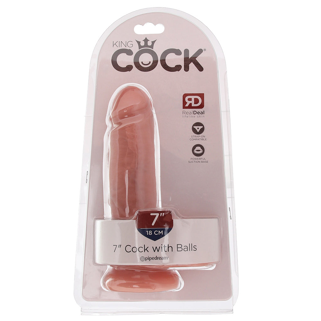 King Cock 7 Inch Cock with Balls in Flesh Dildo Sex Toys > Realistic Dildos - Tophatter Daily Deals
