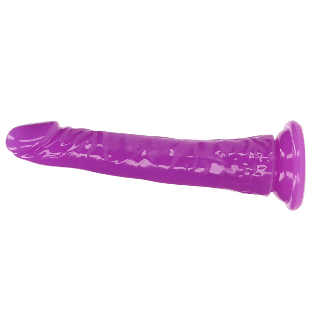 RealRock Glow In The Dark 8 Inch Slim Dildo in Purple - Tophatter's Adult Products Dildo Sex Toys > Realistic Dildos - Tophatter Daily Deals