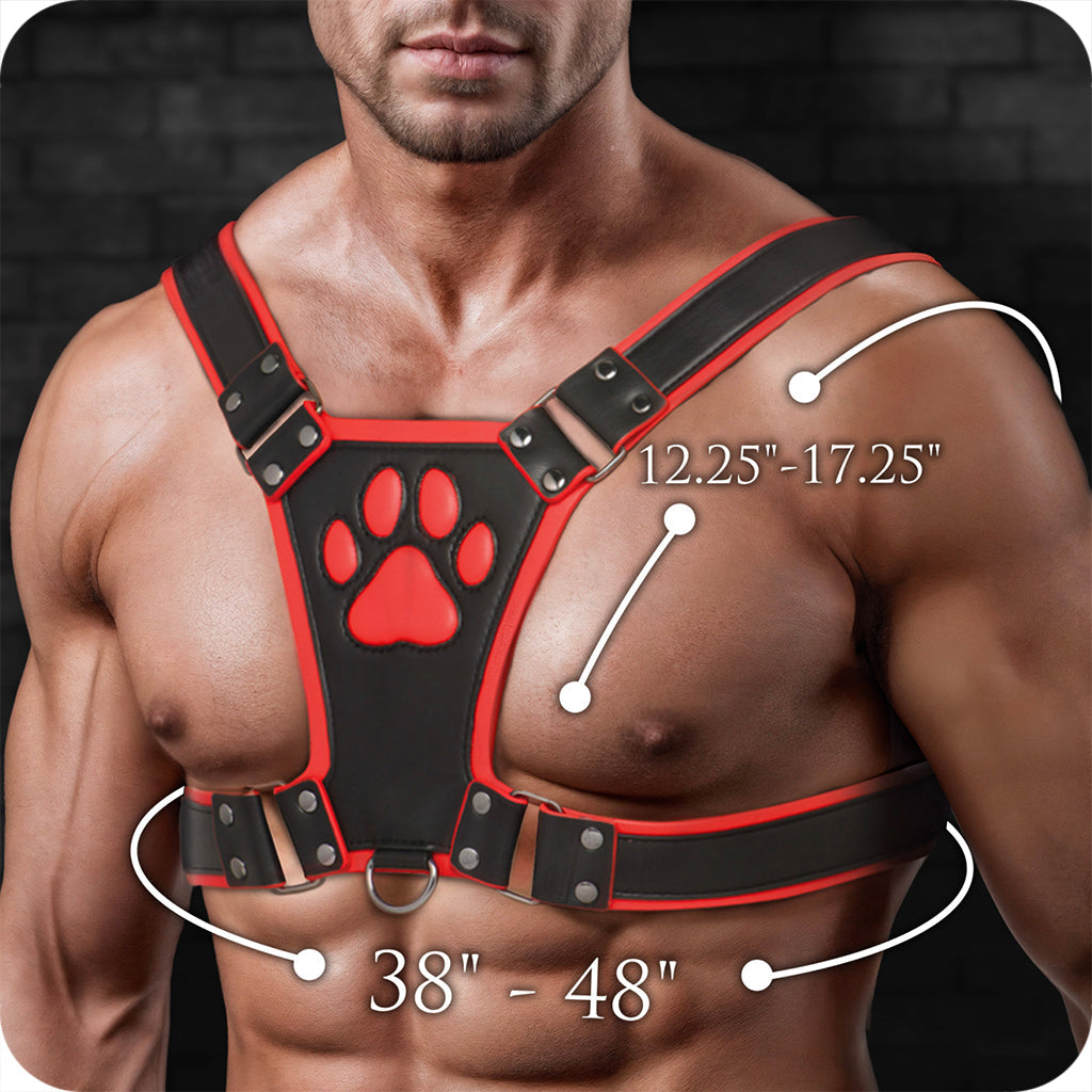 Master Series Alpha Pup Bulldog Harness in Red - Tophatter's Adult Sex Toys Online Bondage and Fetish > Men's Bondage Wear - Tophatter Daily Deals