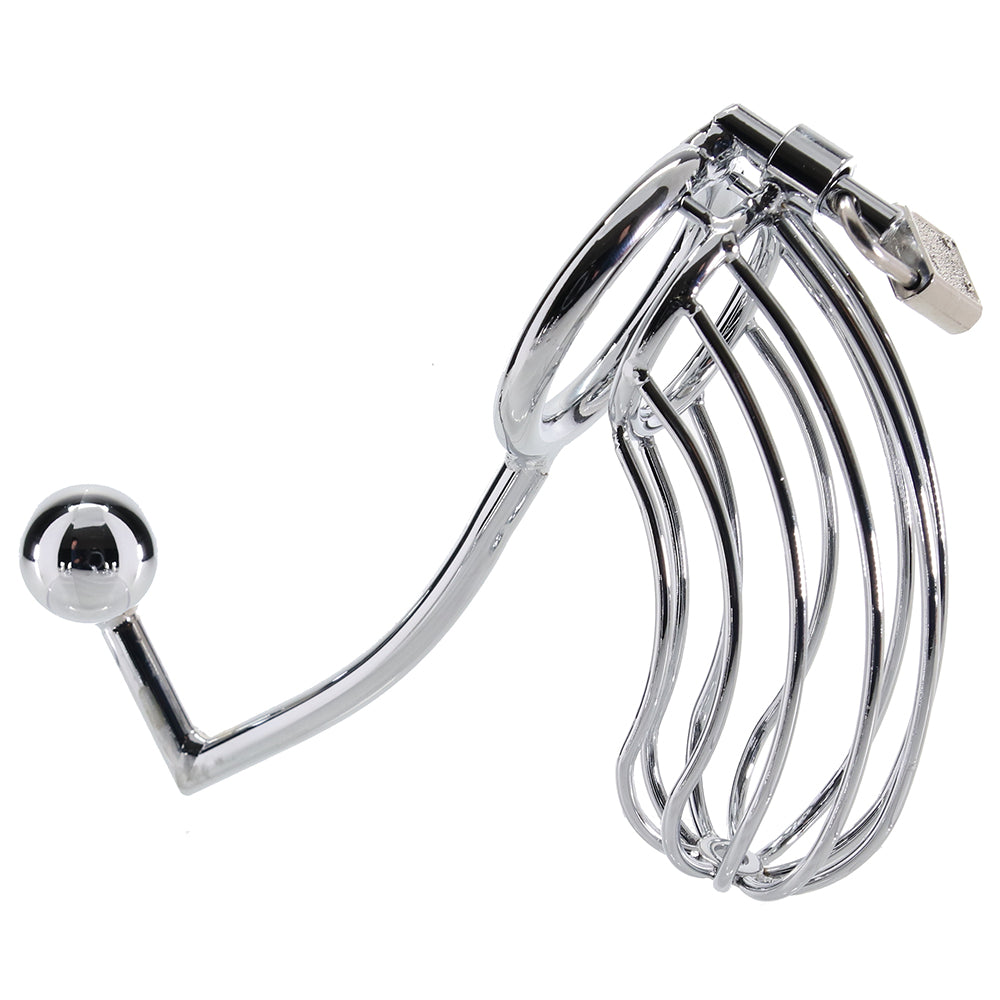 Blue Line Cock Cage with Anal Stimulator - Tophatter's Adult Sex Toys Online Bondage and Fetish > Cock and Ball Devices - Tophatter Daily Deals