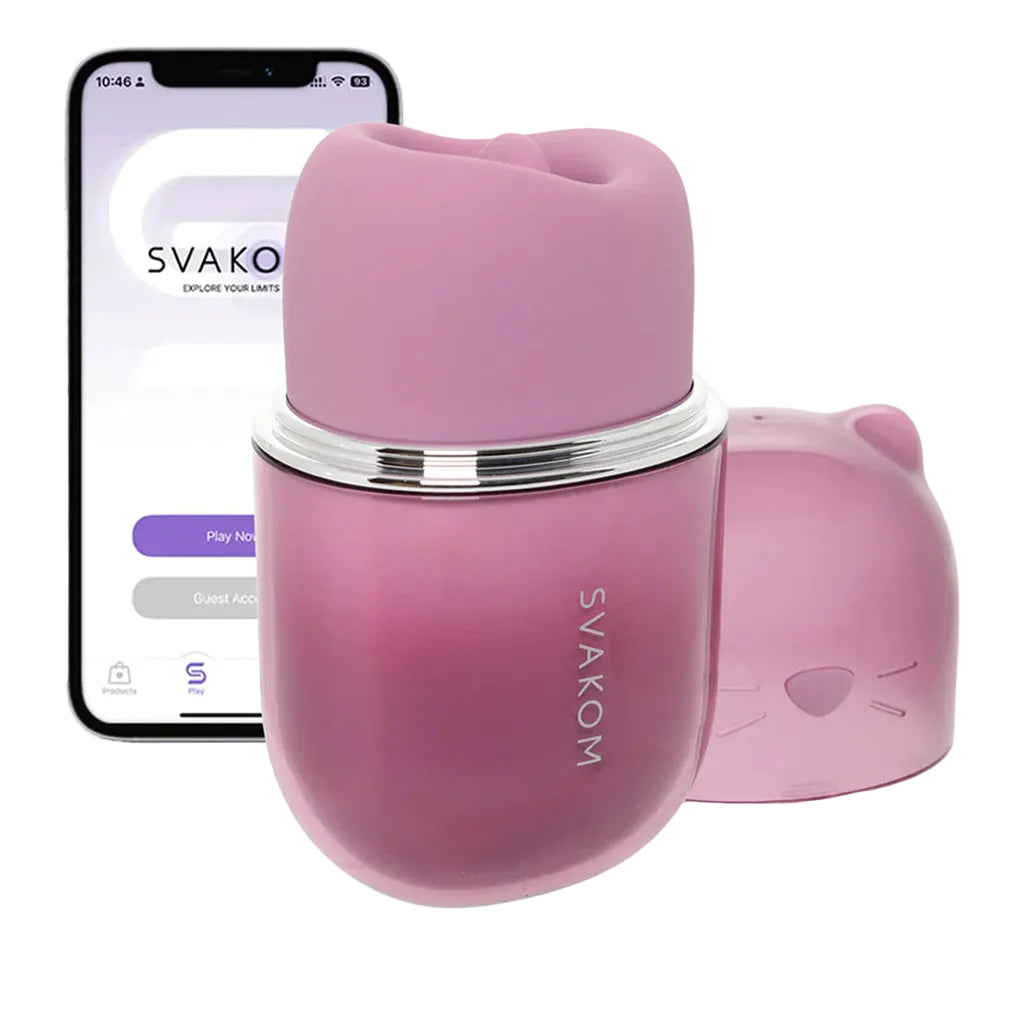 Svakom Klitty Triple-Action Licking Suction Vibrating Clitoral Stimulator with App Control Vibrators > Clitoral Stimulators - Tophatter Daily Deals