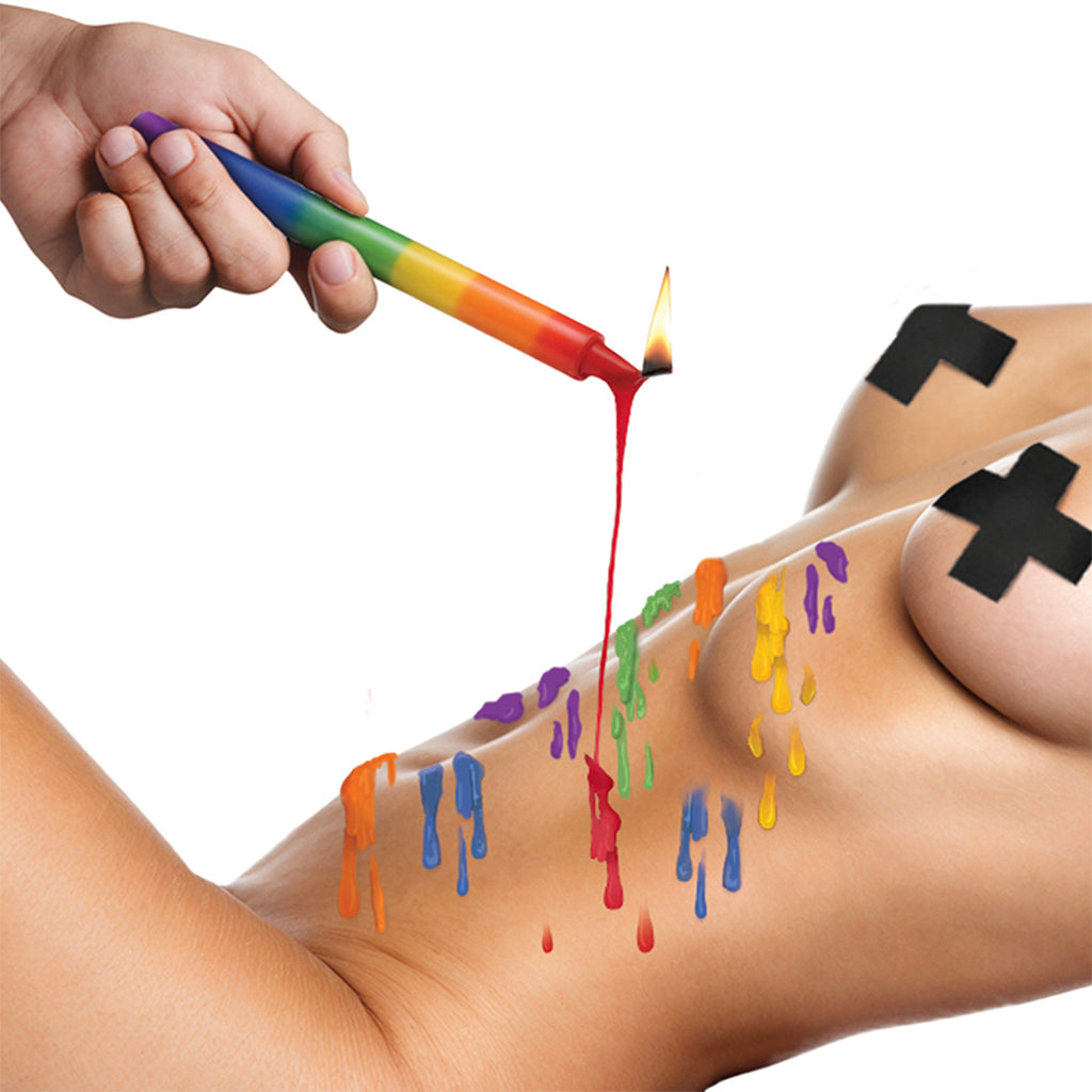 Master Series Pride Rainbow Drip Candles - Tophatter's Adult Sex Toys Online Bondage and Fetish > Tools & Accessories - Tophatter Daily Deals