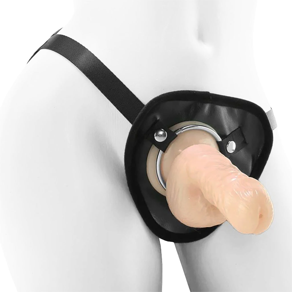 Natural Realskin 6 Inch Squirting Cock & Harness in Vanilla Dildo Sex Toys > Strap-On and Harnesses - Tophatter Daily Deals