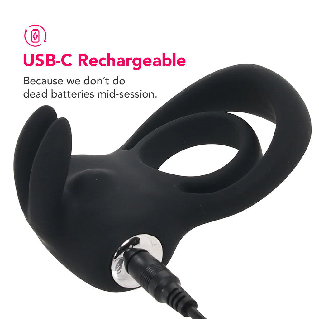 PinkCherry Remote Vibrating Rabbit Cock Ring Cock Rings - Tophatter Daily Deals