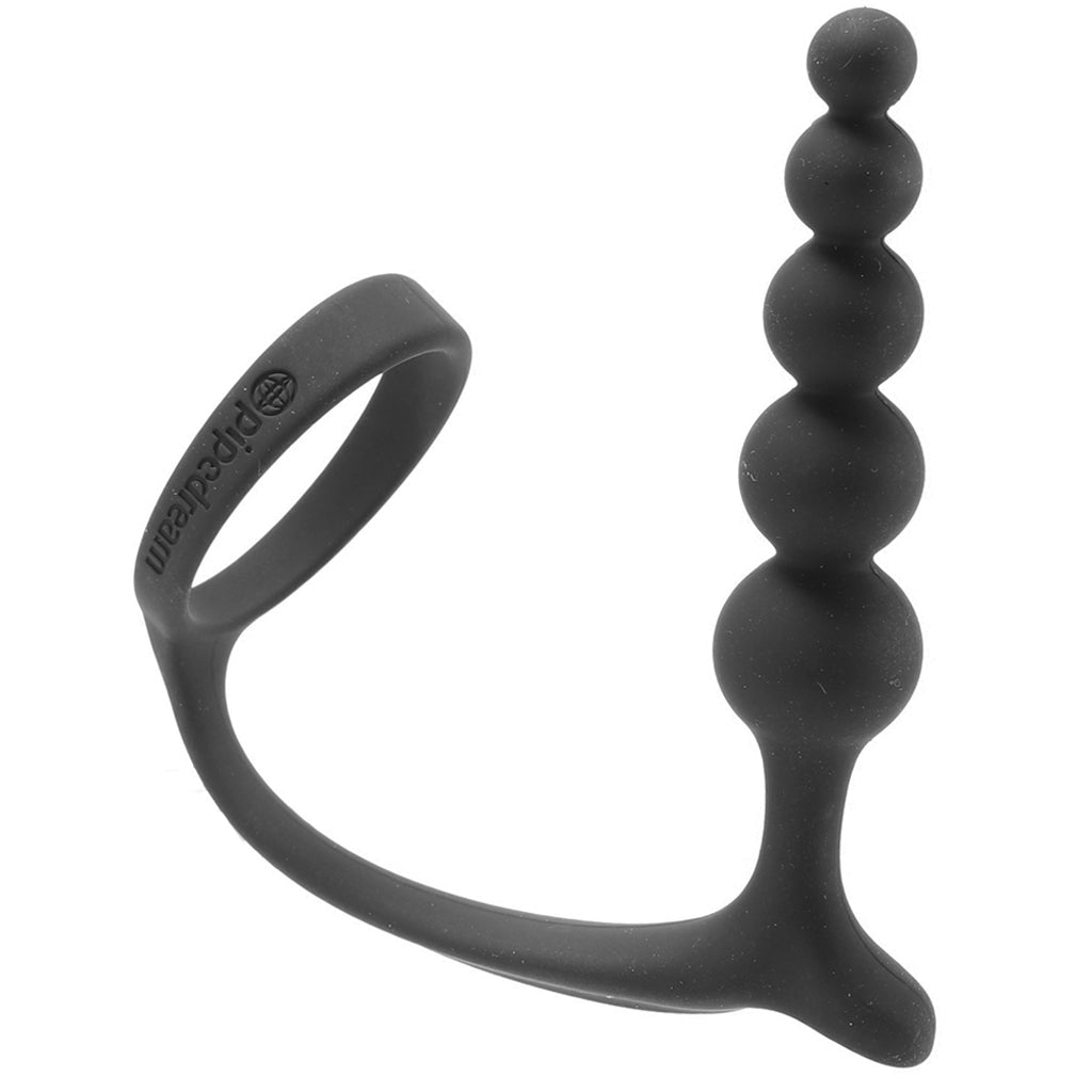 Anal Fantasy Ass-Gasm Beaded Cock Ring Plug in Black Cock Rings - Tophatter Daily Deals
