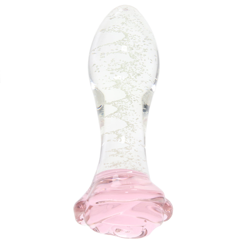 Juicy Glass Glowing Rose Bud Plug - Tophatter's Adult Products Anal Sex Toys > Butt Plugs - Tophatter Daily Deals