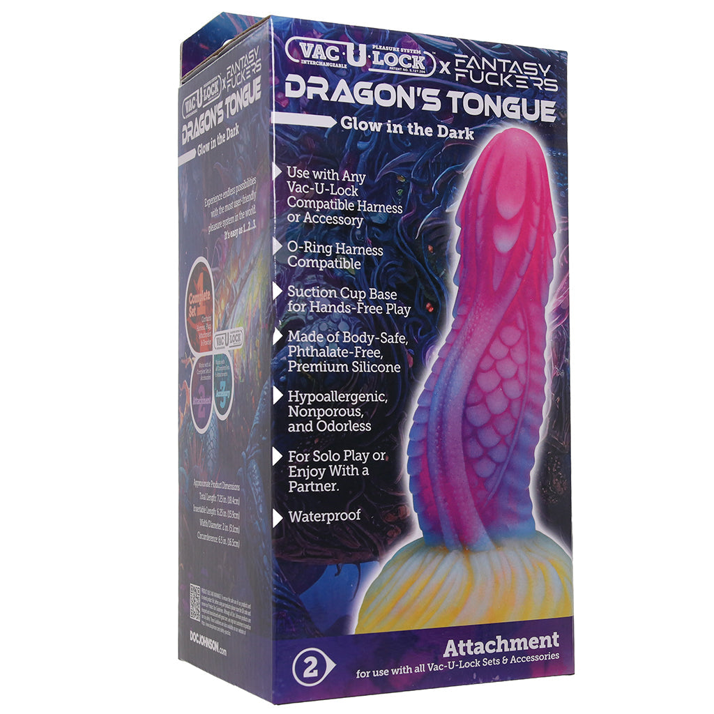Fantasy F*ckers Dragon's Tongue Vac-U-Lock Dildo Dildo Sex Toys > G-Spot Dildos - Tophatter Daily Deals