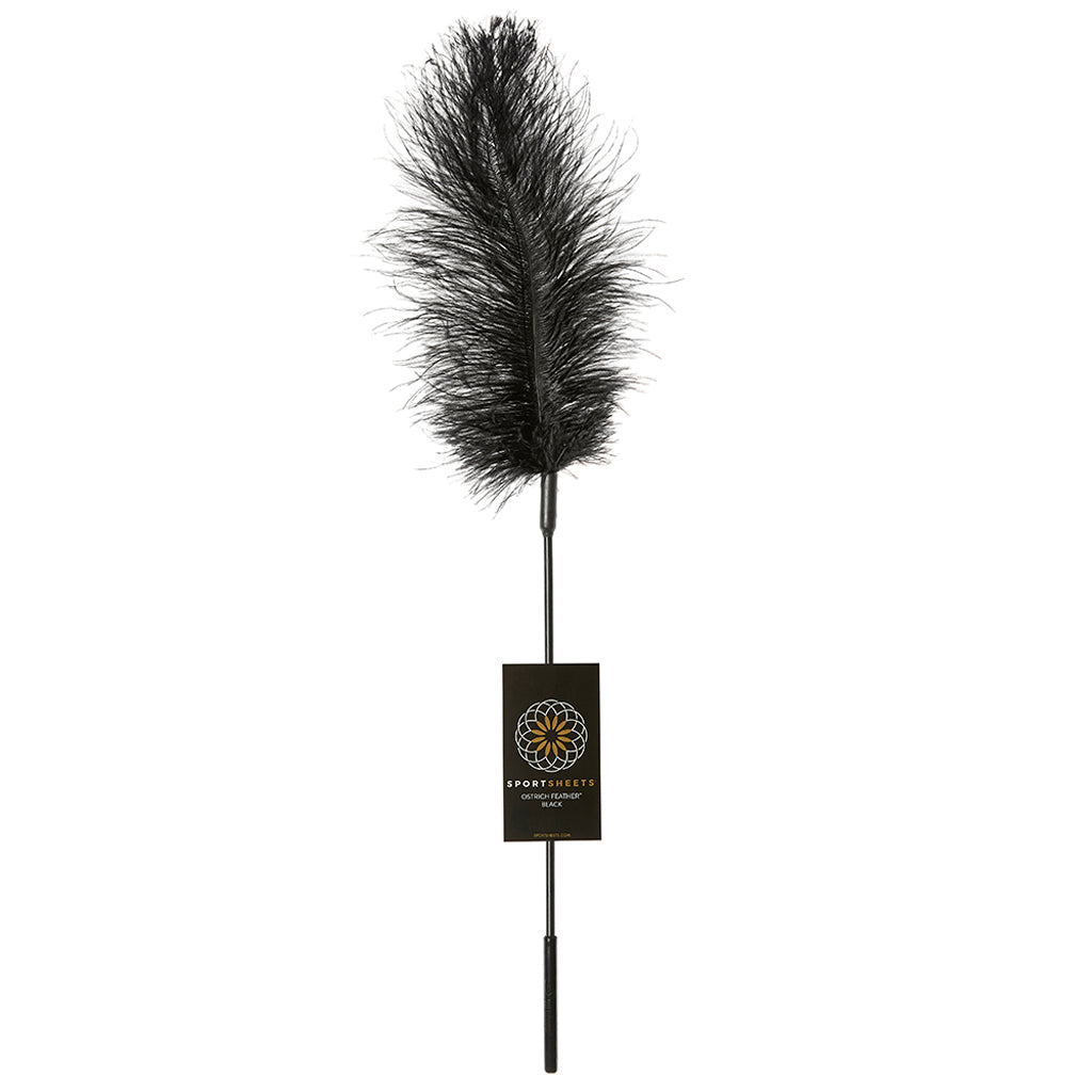Ostrich Feather Body Tickler in Black - Tophatter's Adult Products Bondage and Fetish > Tools & Accessories - Tophatter Daily Deals