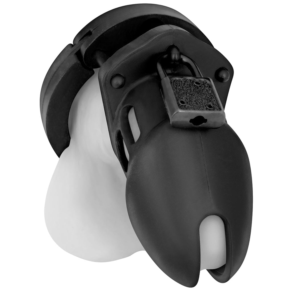 Blue Line Silicone Chastity Cage in Black Bondage and Fetish > Cock and Ball Devices - Tophatter Daily Deals