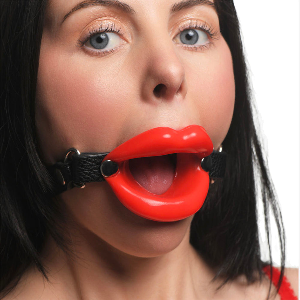 Master Series Juicy Lips Open Mouth Gag in Red - Tophatter's Adult Sex Toys Online Bondage and Fetish > Ball Gags & Mouth Restraints - Tophatter Daily Deals