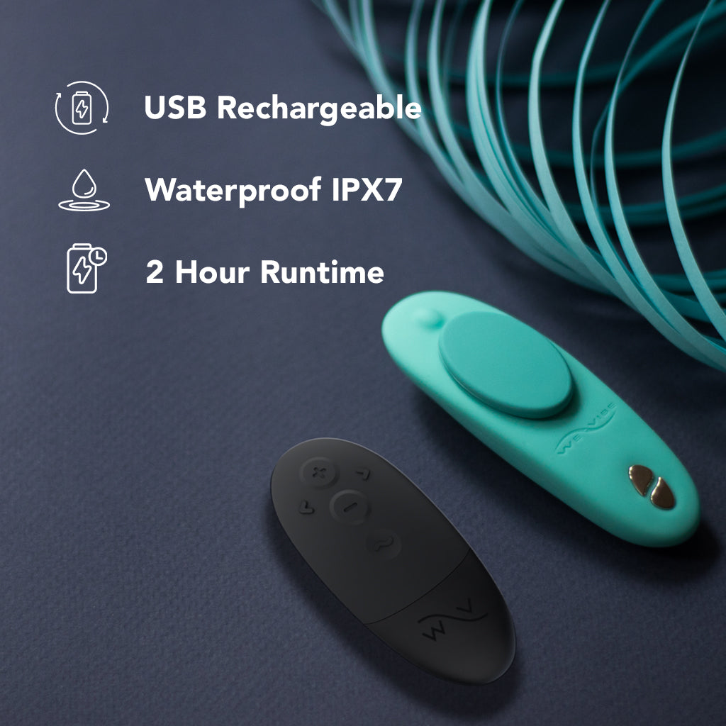 We-Vibe Moxie+ Wearable Clitoral Vibe in Aqua Vibrators > Wearable & Panty Vibrators - Tophatter Daily Deals