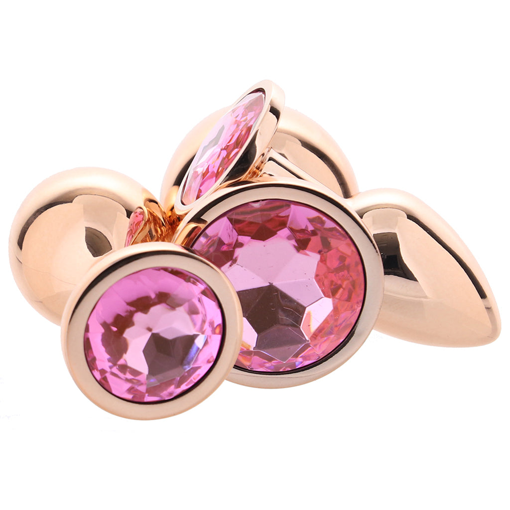 Rear Assets Round Gem Metal Plug Kit in Rose Anal Sex Toys > Butt Plugs - Tophatter Daily Deals
