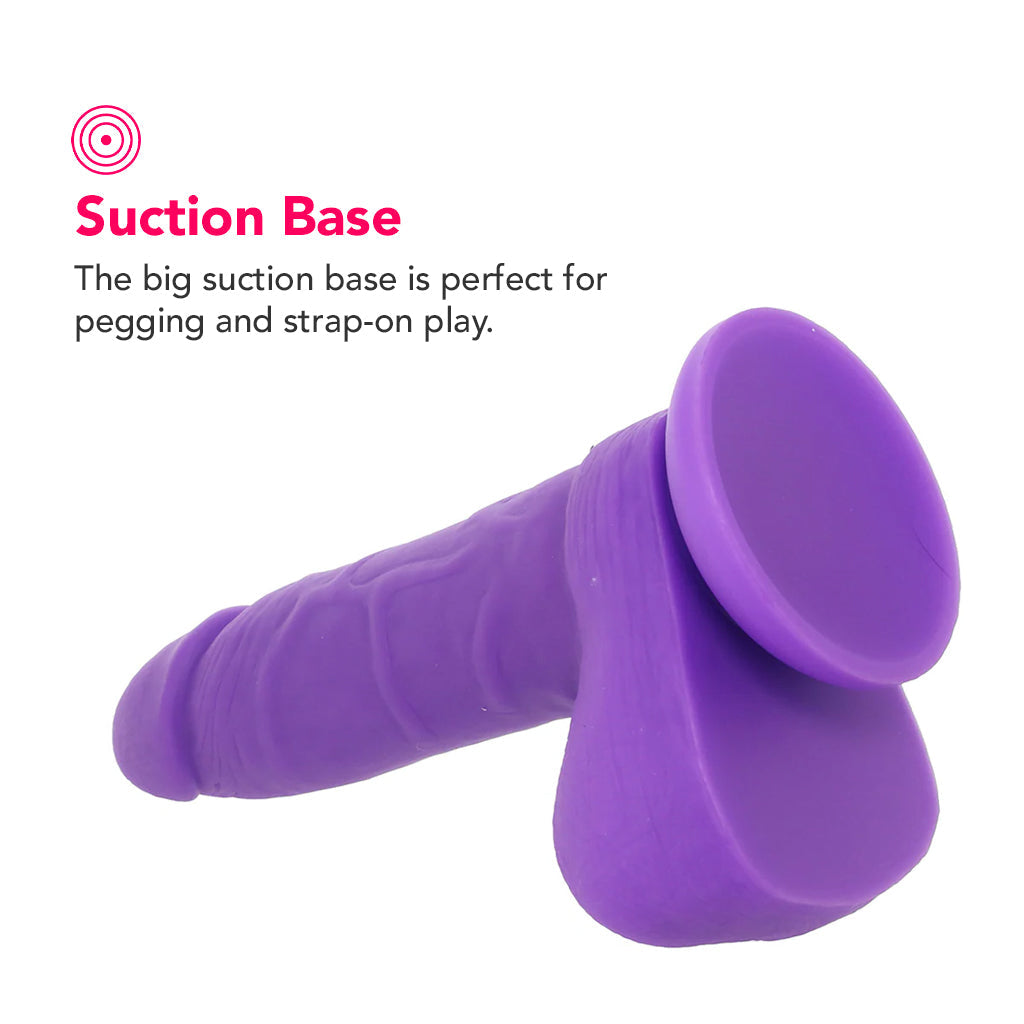 PinkCherry 7 Inch Purple Silicone Ballsy Dildo Dildo Sex Toys > Realistic Dildos - Tophatter Daily Deals