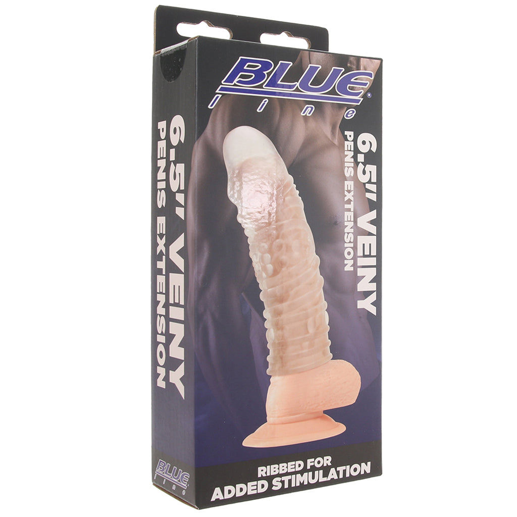 Blue Line 6.5 Inch Veiny Penis Extension Sleeve Male Enhancement > Extenders and Sleeves - Tophatter Daily Deals