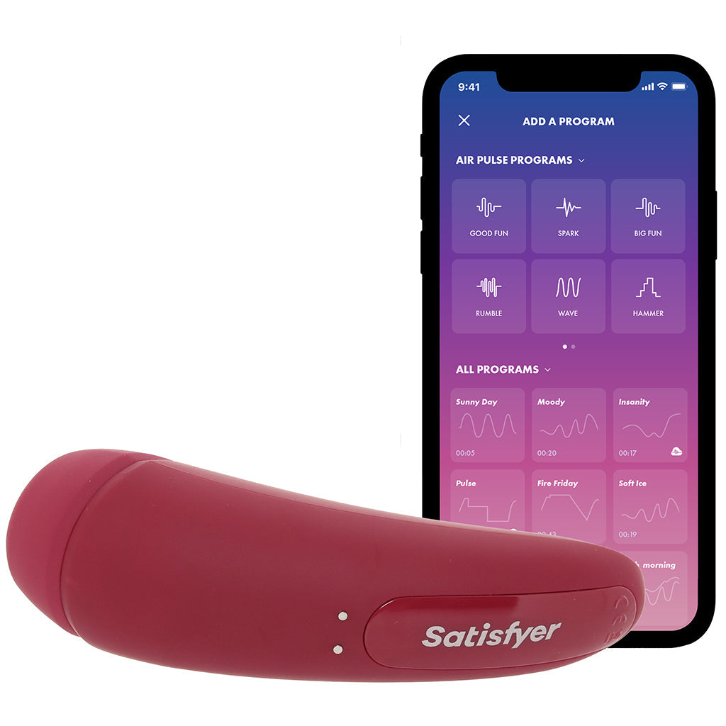 Satisfyer Curvy 1+ Air Pulse Stimulator in Rose Red Vibrators > Clitoral Stimulators - Tophatter Daily Deals
