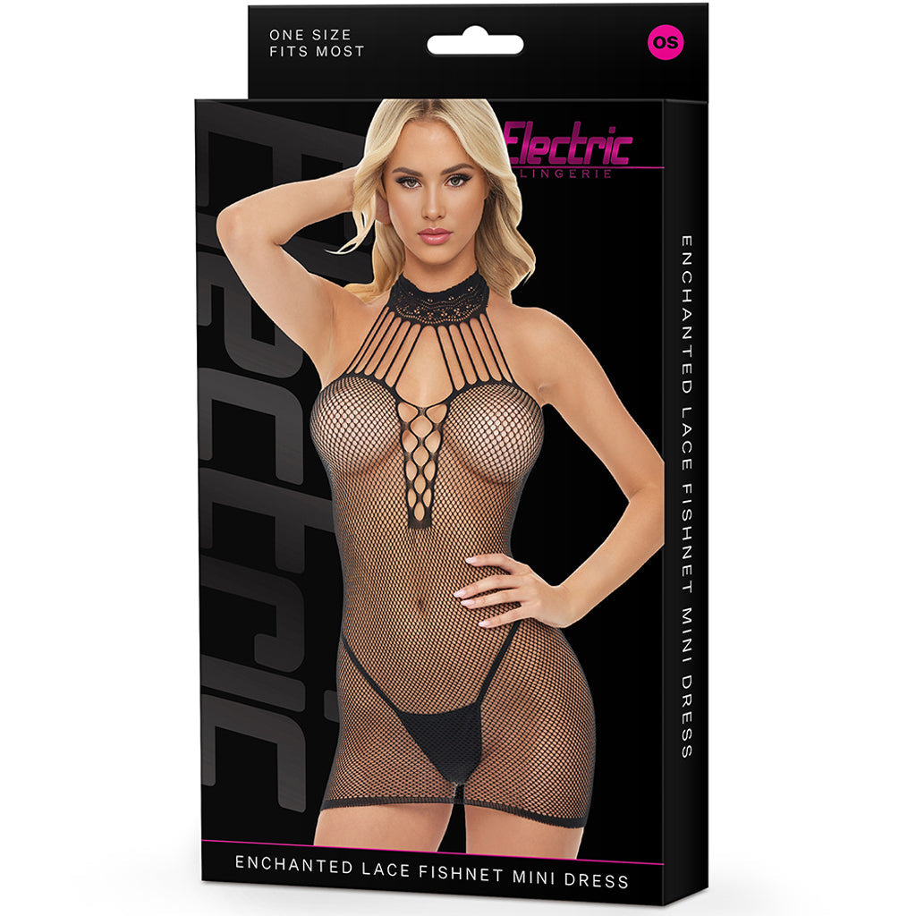 Enchanted Lace Fishnet Mini Dress - Tophatter's Adult Sex Toys Online Lingerie > Lingerie - Tophatter Daily Deals