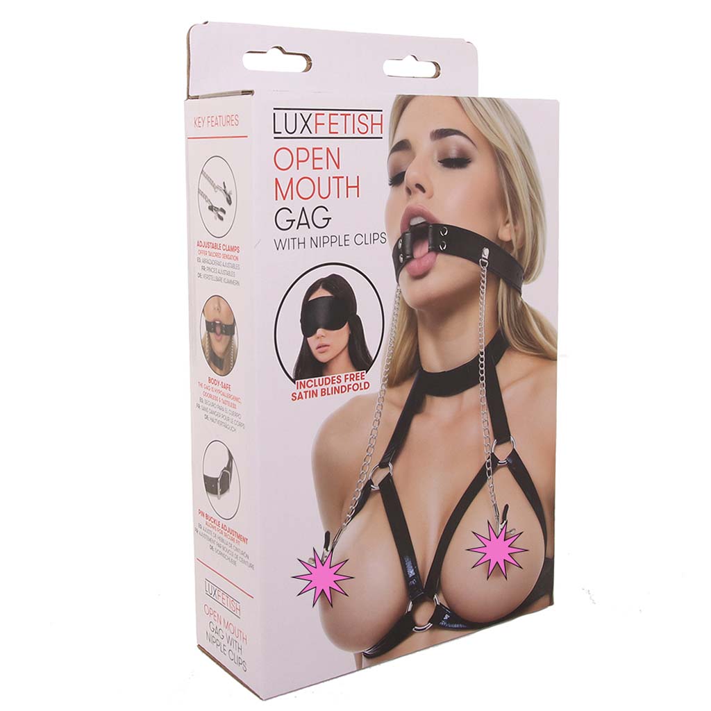 Open Mouth Gag with Nipple Clips Bondage and Fetish > Nipple Stimulators & Clamps - Tophatter Daily Deals