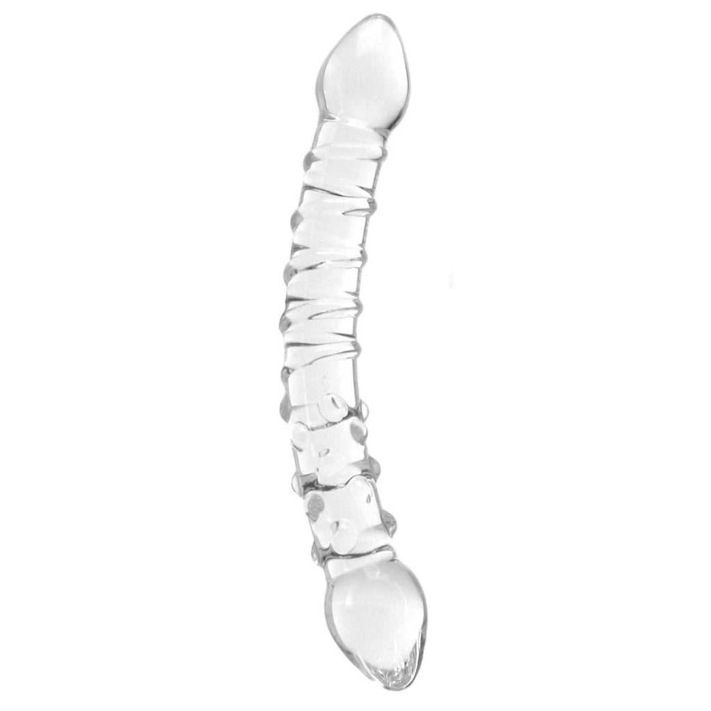 gläs Double Trouble Ridged Glass Dildo Dildo Sex Toys > Pyrex Glass Dildos - Tophatter Daily Deals