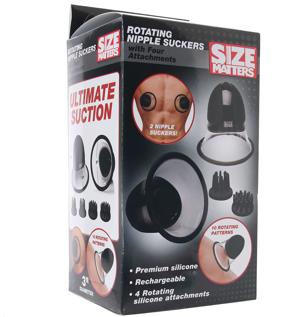 Size Matters Rotating Nipple Suckers in Black - Tophatter's Adult Products Bondage and Fetish > Nipple Stimulators & Clamps - Tophatter Daily Deals