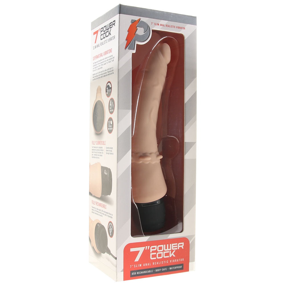 Power Cock 7 Inch Slim Realistic Vibe in Light - Tophatter's Adult Sex Toys Online Vibrators > Realistic Vibrator Dildos - Tophatter Daily Deals
