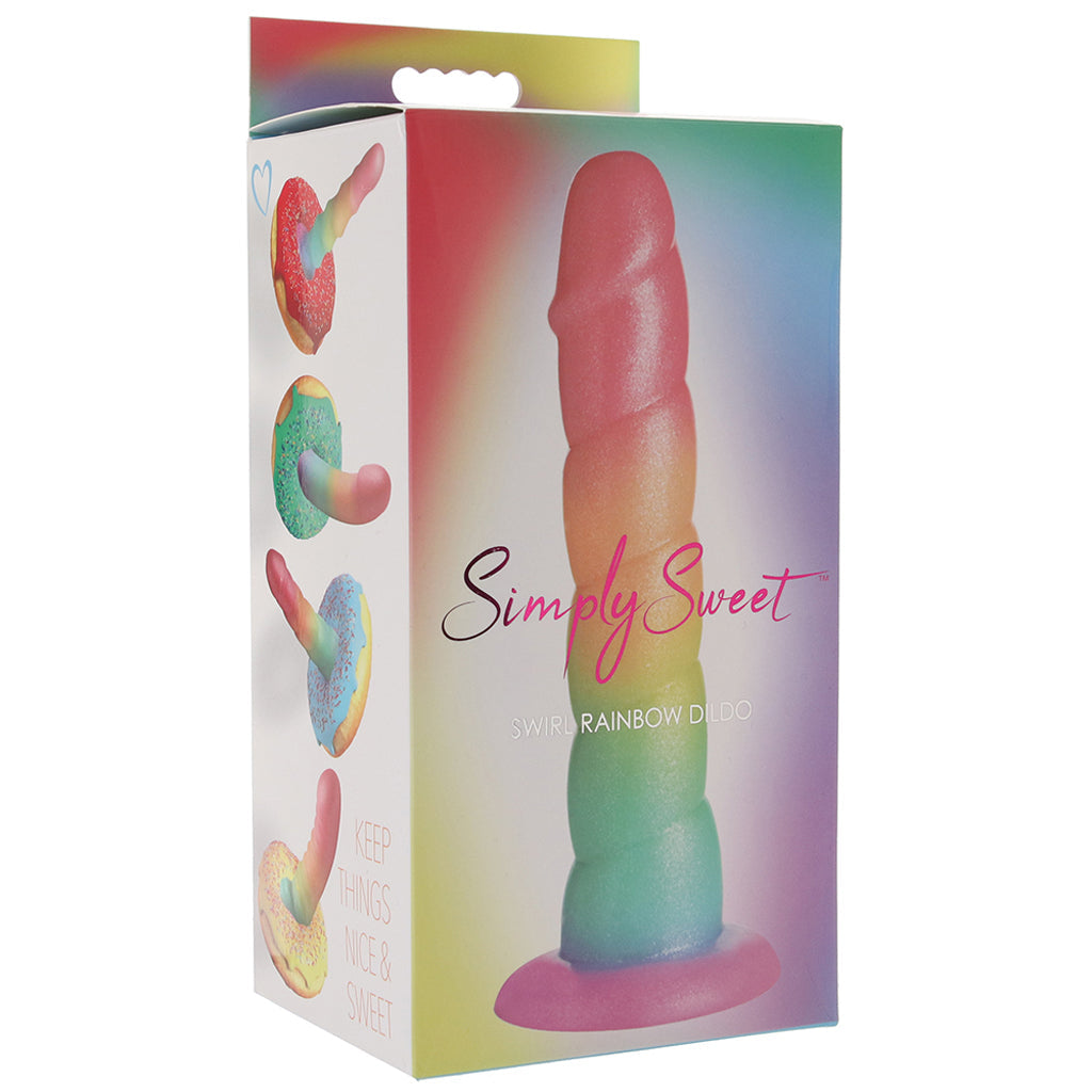 Simply Sweet Swirl Rainbow Dildo - Tophatter's Vibrator Deals Online Dildo Sex Toys > Realistic Dildos - Tophatter Daily Deals