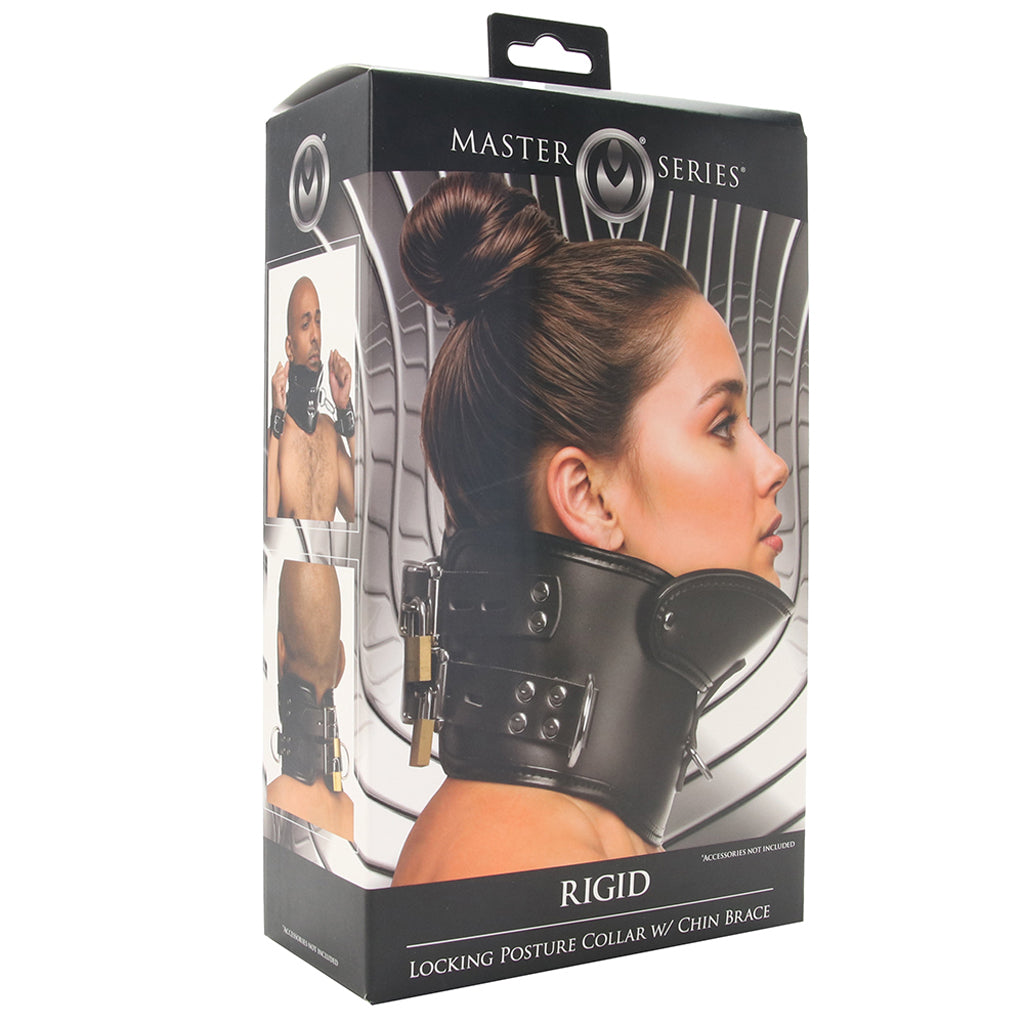 Master Series Rigid Posture Collar with Chin Brace Bondage and Fetish > Leashes and Collars - Tophatter Daily Deals