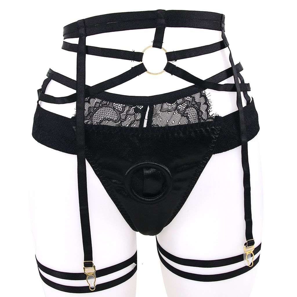 Bedroom Bliss Belle Panty Harness & Garter in Medium Dildo Sex Toys > Strap-On and Harnesses - Tophatter Daily Deals