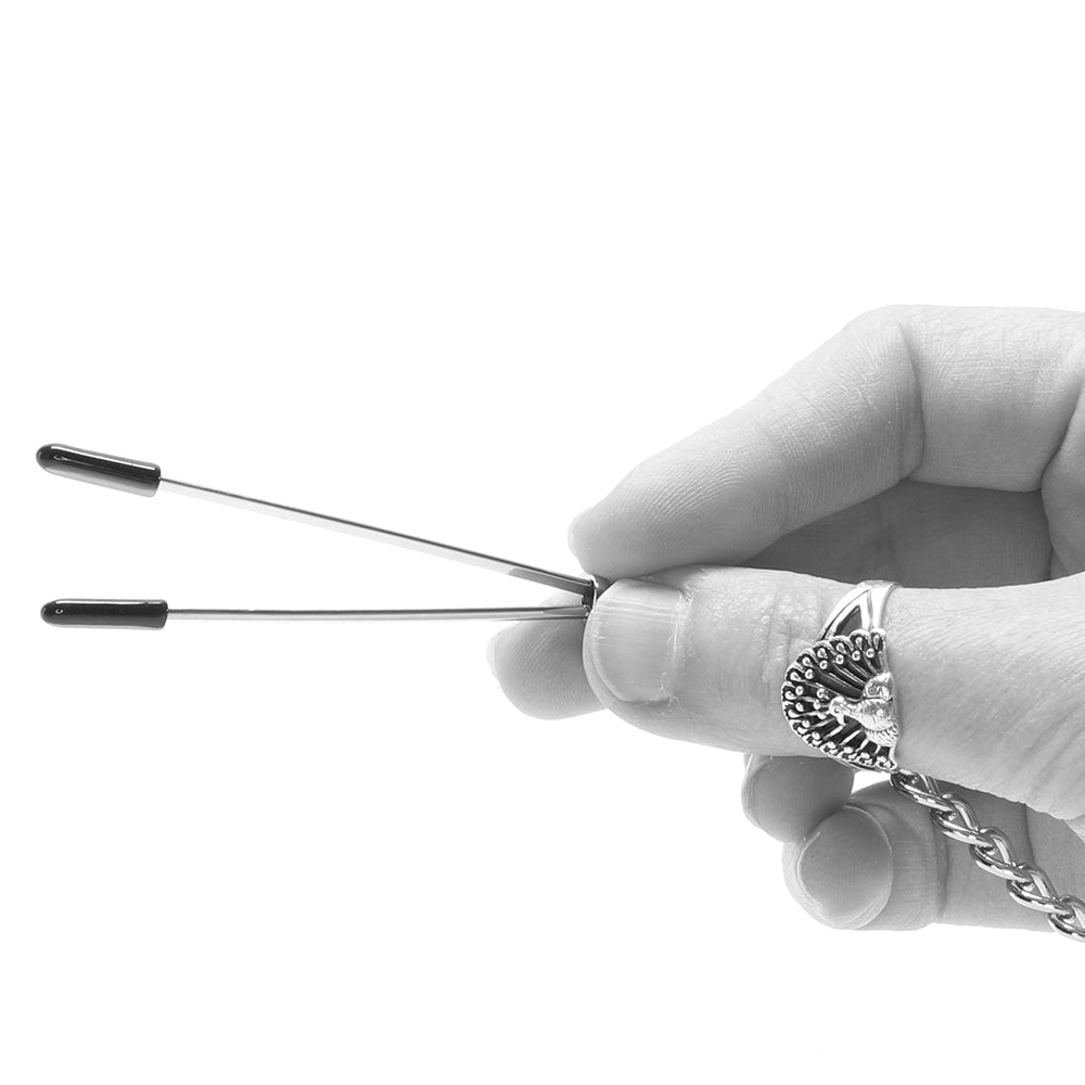 Lux Fetish Adjustable Tweezer Nipple Clips with Chain Bondage and Fetish > Nipple Stimulators & Clamps - Tophatter Daily Deals
