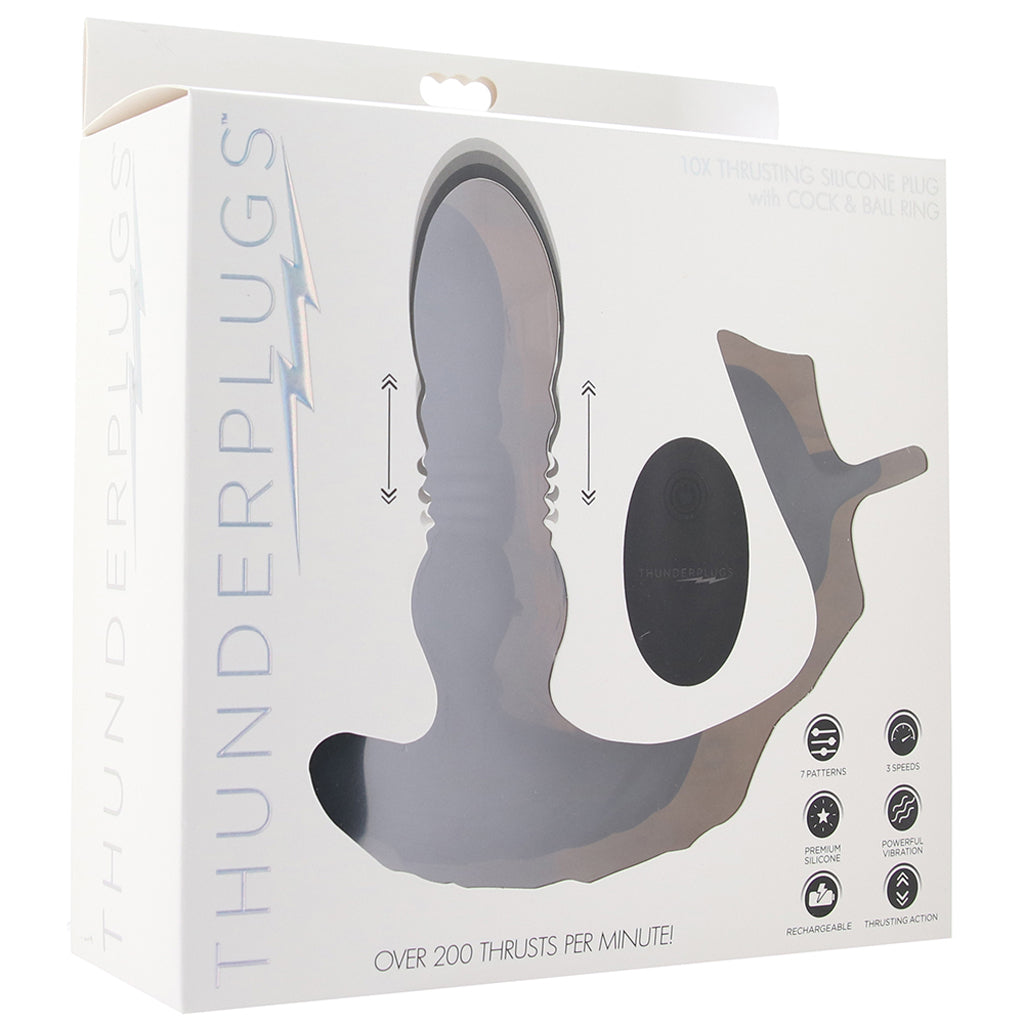 Thunder Plugs Thrusting Remote Plug with Cock Strap - Tophatter's Adult Products Anal Sex Toys > Anal Vibrators - Tophatter Daily Deals