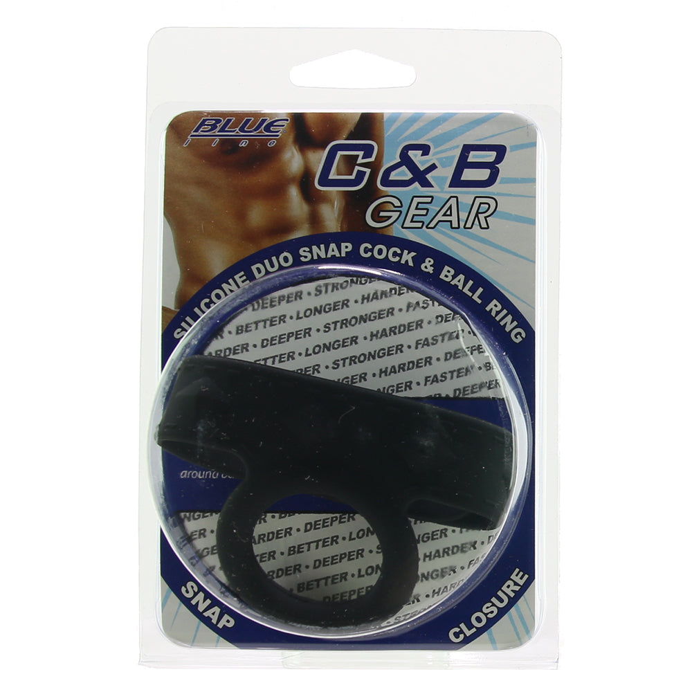 Blue Line Silicone Duo Snap Cock & Ball Ring - Tophatter's Adult Sex Toys Online Cock Rings - Tophatter Daily Deals