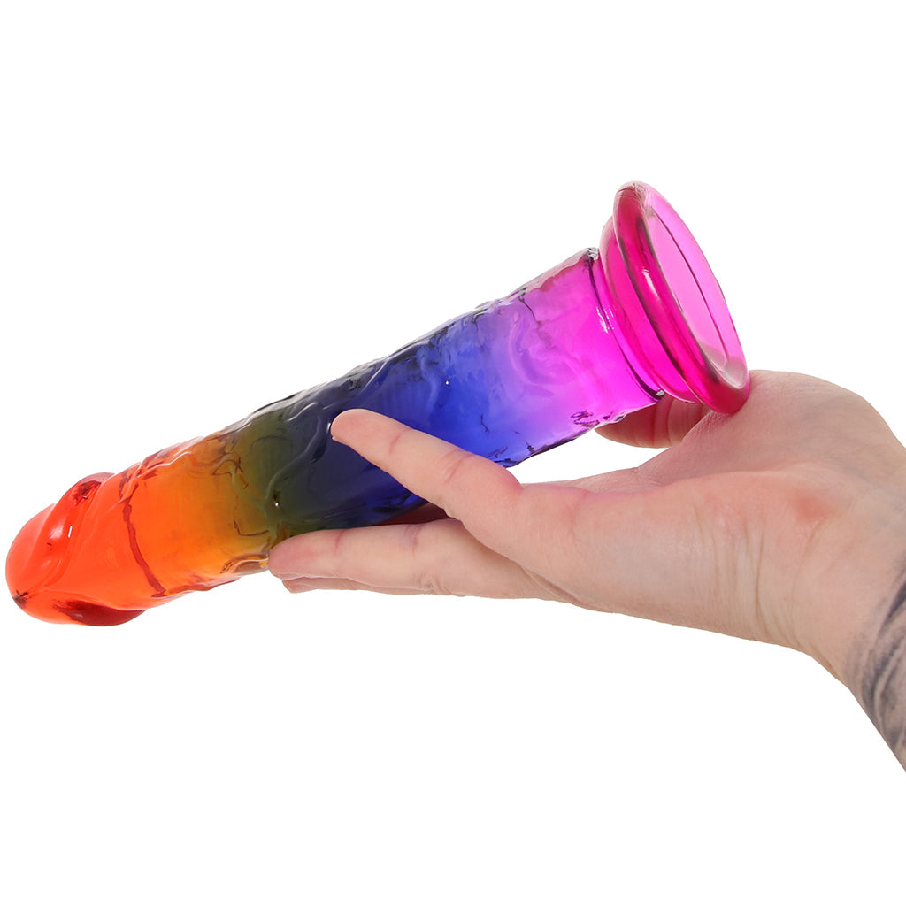 Crystal Jellies 8.5 Inch Classic Dildo in Rainbow Dildo Sex Toys > Realistic Dildos - Tophatter Daily Deals