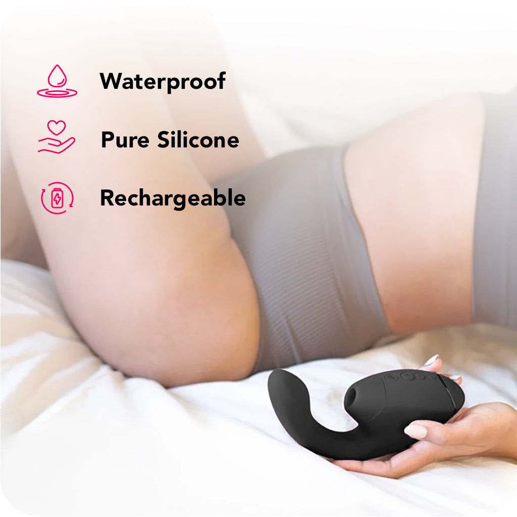 Womanizer Next Duo Clitoral Suction & G-Spot Vibe in Black Vibrators > G-Spot Vibrators - Tophatter Daily Deals