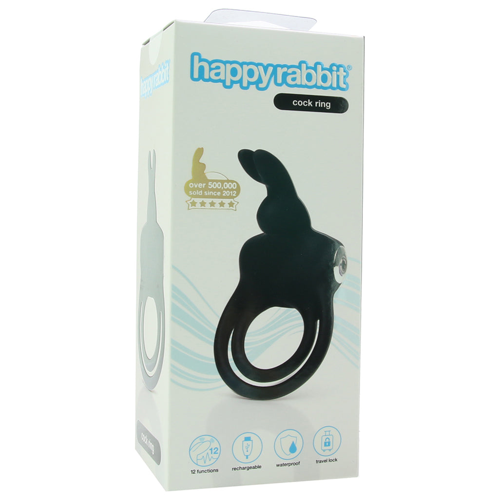 Happy Rabbit Vibrating Cock Ring in Black Cock Rings - Tophatter Daily Deals