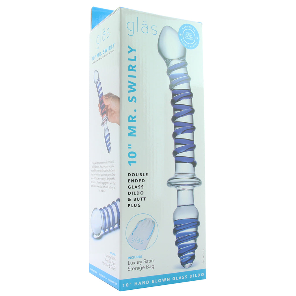 gläs 10 Inch Mr. Swirly Double Dildo & Butt Plug Dildo Sex Toys > G-Spot Dildos - Tophatter Daily Deals