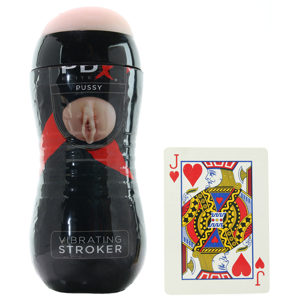 PDX Vibrating Fanta Flesh Pussy Stroker in Vanilla - Tophatter's Adult Products Male Masturbators > Self-Contained Strokers - Tophatter Daily Deals